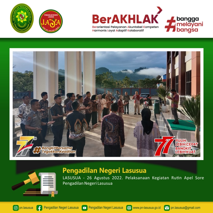 Pelaksanaan Kegiatan Rutin Apel Sore Pengadilan Negeri Lasusua